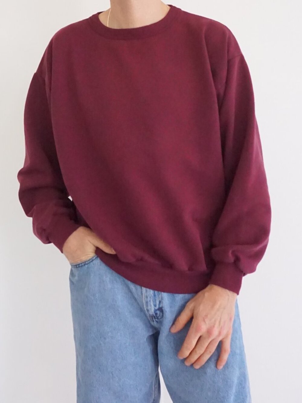 Vintage Penmans Burgundy Solid Blank Canada Made Casual Athletic Sweatshirt XL